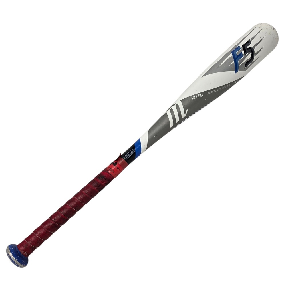 Marucci F5 Baseball Bat Youth 26/16 White Grey Blue MSBF52J10 Junior Big Barrel